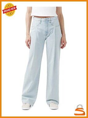 Super High Rise Loose Straight Jeans with Pleats